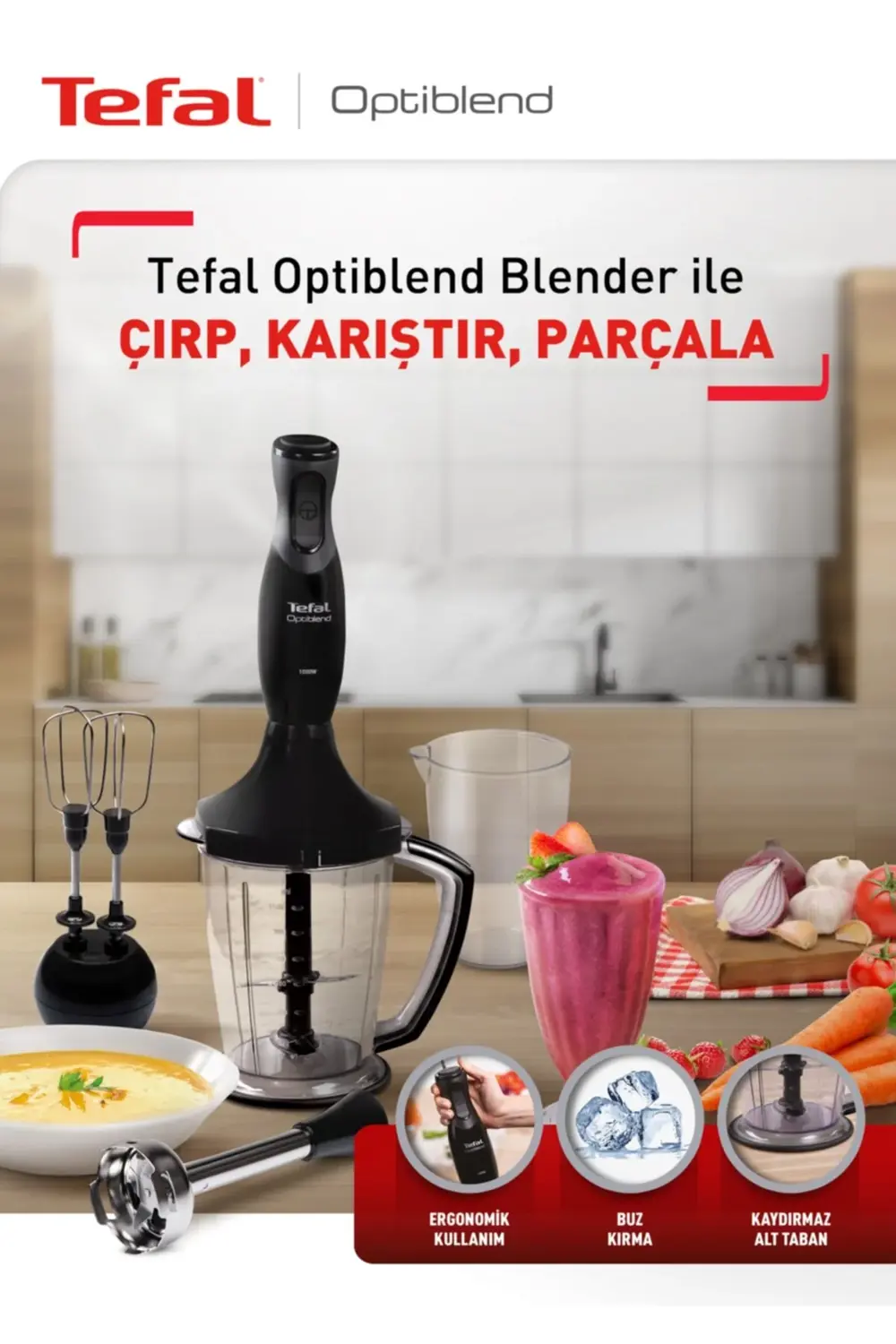Tefal Optiblend 1000 Watt El Blender Seti