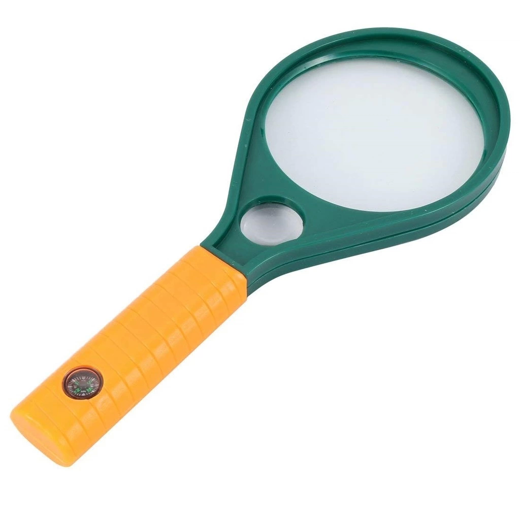 Optik Cam El Büyüteç 65mm 6x 4x Pusulalı Çocuklar Ve Yetişkinler