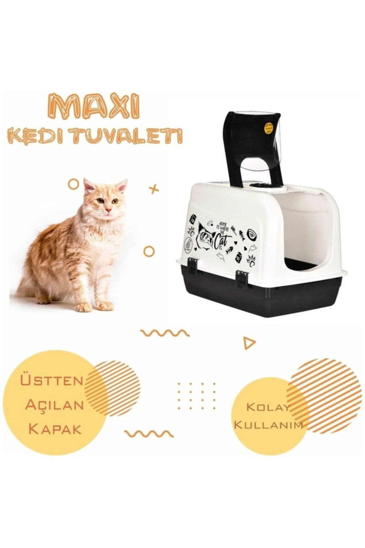 OPTİMAL&PRİME Kedi Tuvaleti ve Kürek Büyük Boy Karbon Filtreli Ko