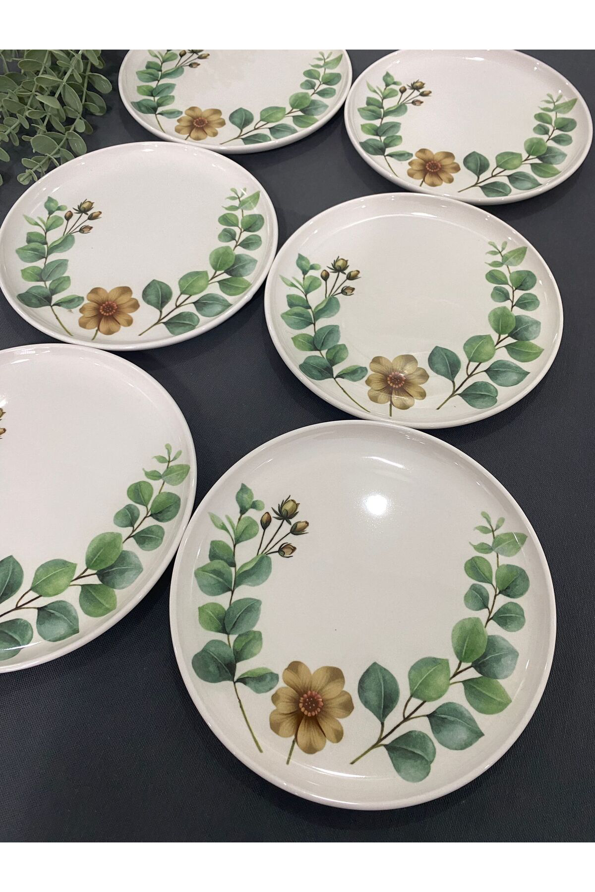 Optimist Flower Serisi 6'lı Pasta Tabağı