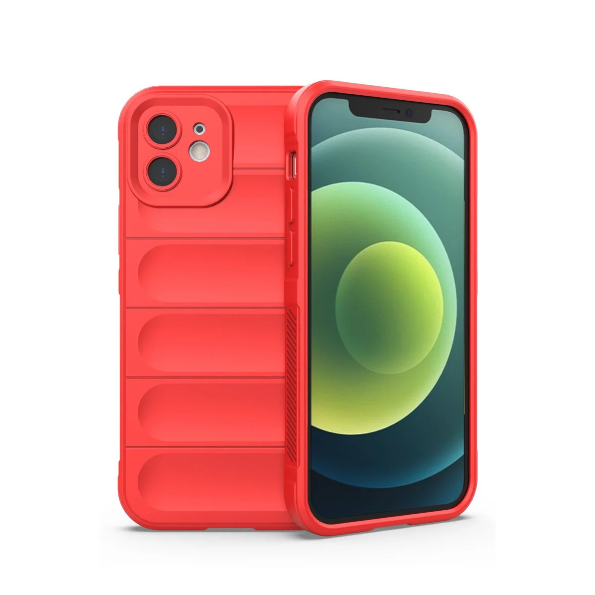 Optimum Silikon Kılıf iPhone 12 Kırmızı - Çizilmelere Karşı Mükemmel Koruma