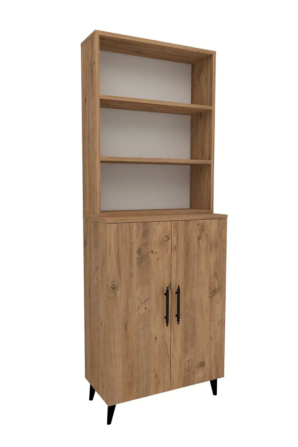 Oras 6 Raflı 2 Kapaklı Dolaplı Kitaplık