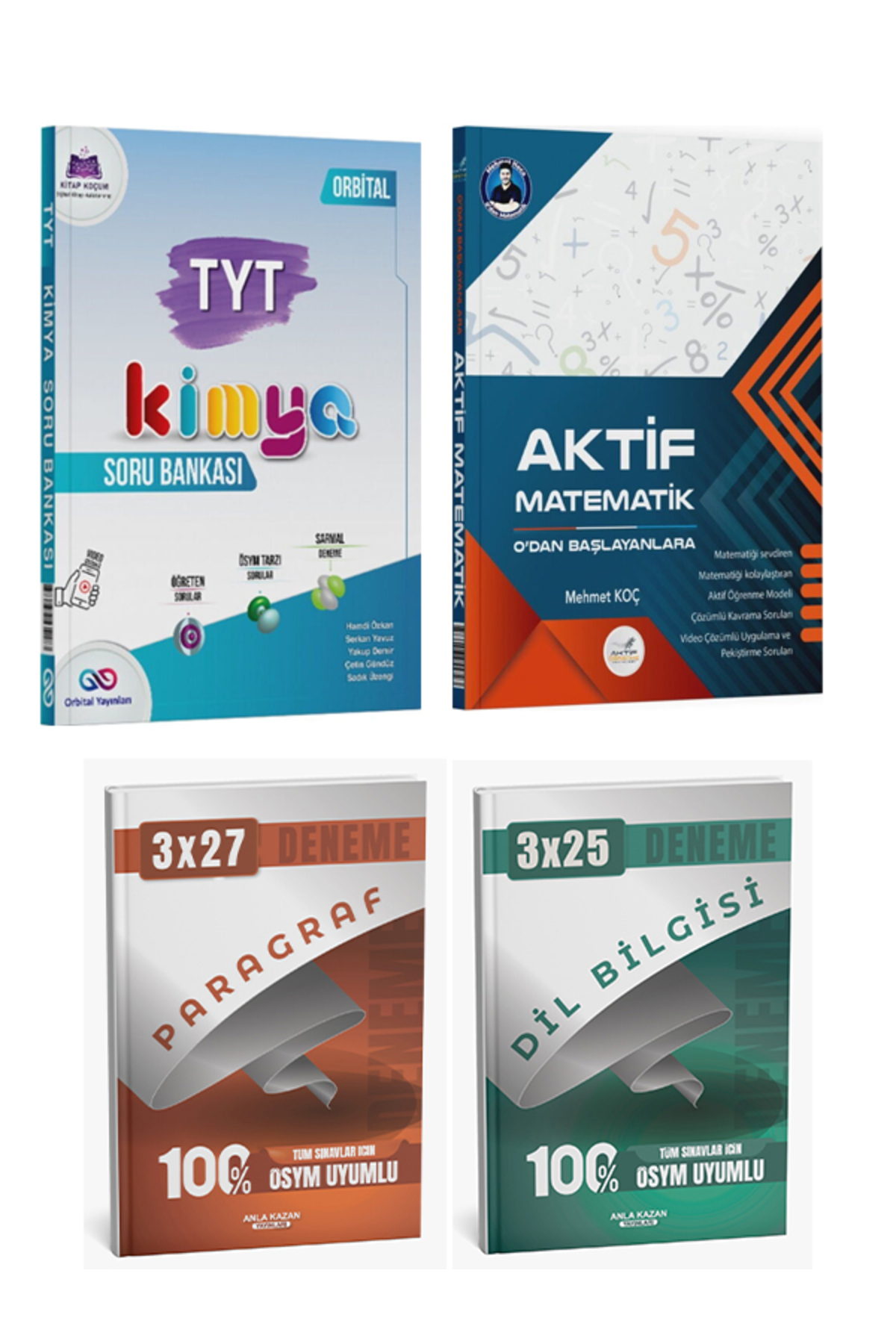 Anla Kazan Yayinlar Orbital + Aktif 2026 Tyt Kimya Ve 0 Dan Matematik + Paragraf Dil