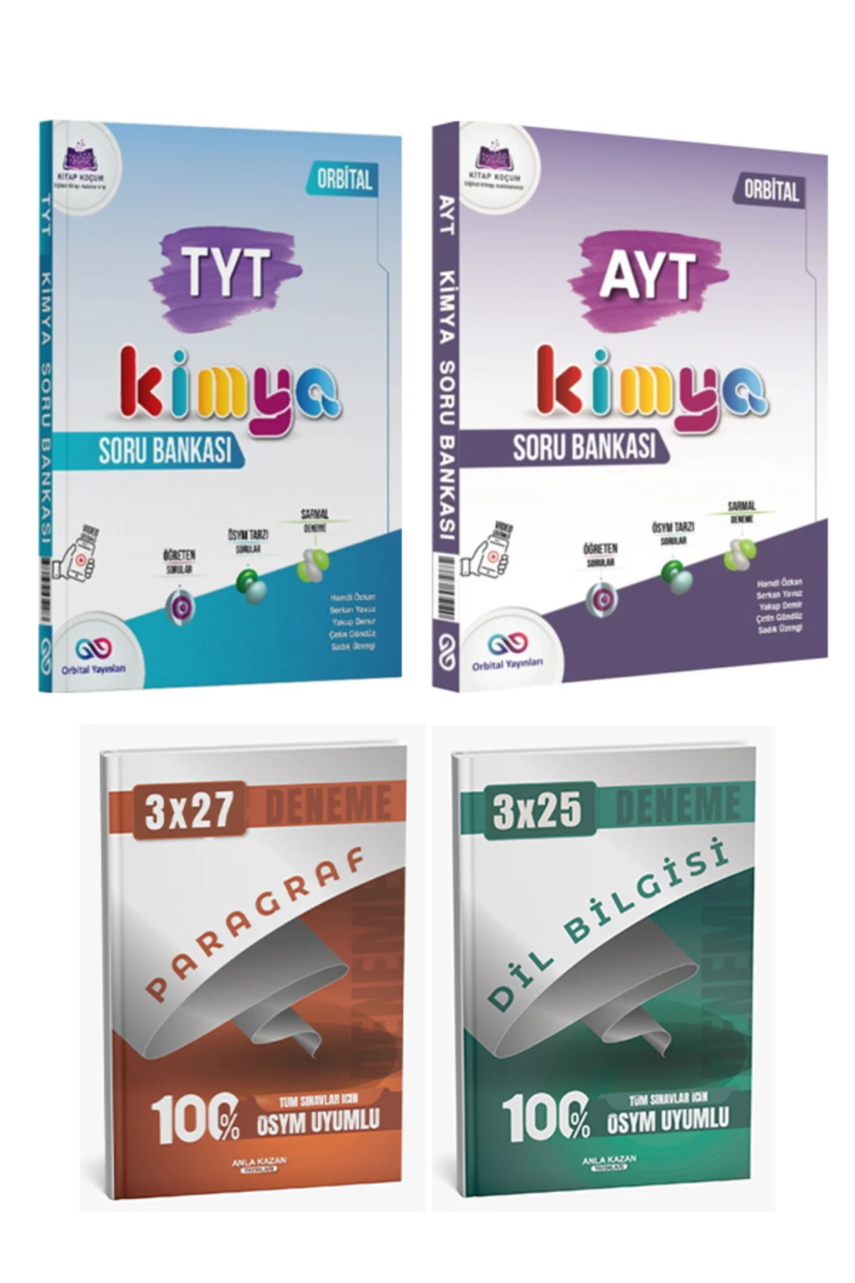 Orbital + Anla Kazan 2026 TYT ve AYT Kimya Soru + Paragraf Dil Bilgisi Deneme 4 lü Set