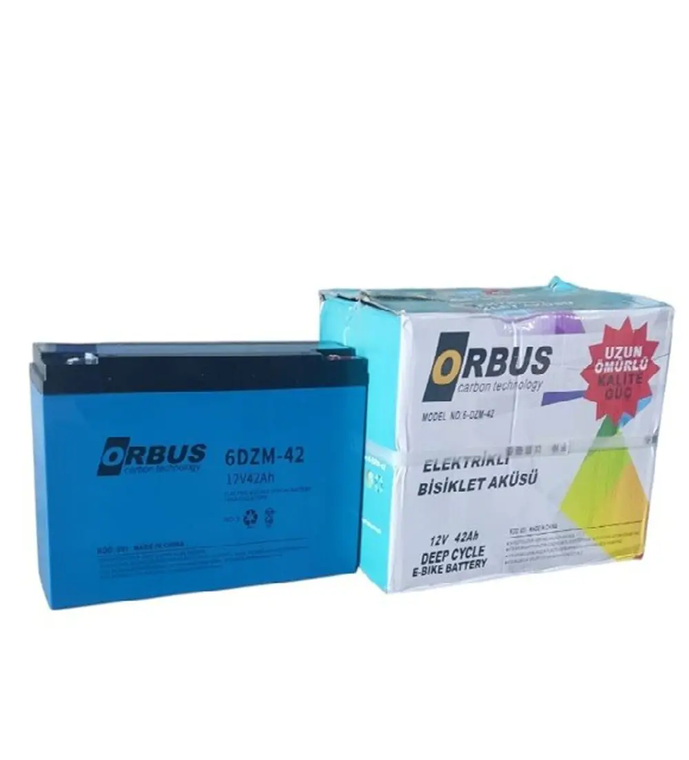 ORBUS 12V-42Ah (40Ah) AMPER DAR E-BIKE AKÜ-2025 ÜRETİM EBATLAR: 2
