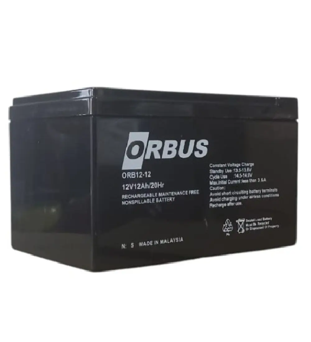 ORBUS 12Volt 12 AMPER AGM AKÜ EBATLAR: 150x97x95mm ORBUS 12Volt 12 AMPER AGM AKÜ EBATLAR: 150x97x95mm