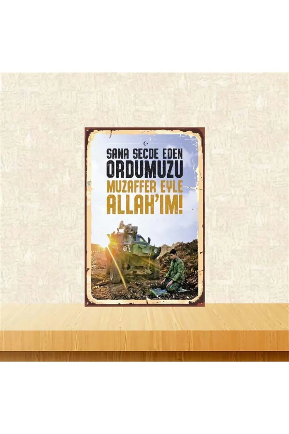 Ordumuzu Muzaffer Eyle Retro Ahşap Poster