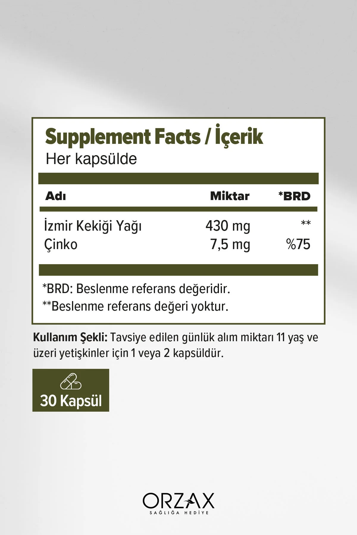 Oregano Oil 30 Kapsül