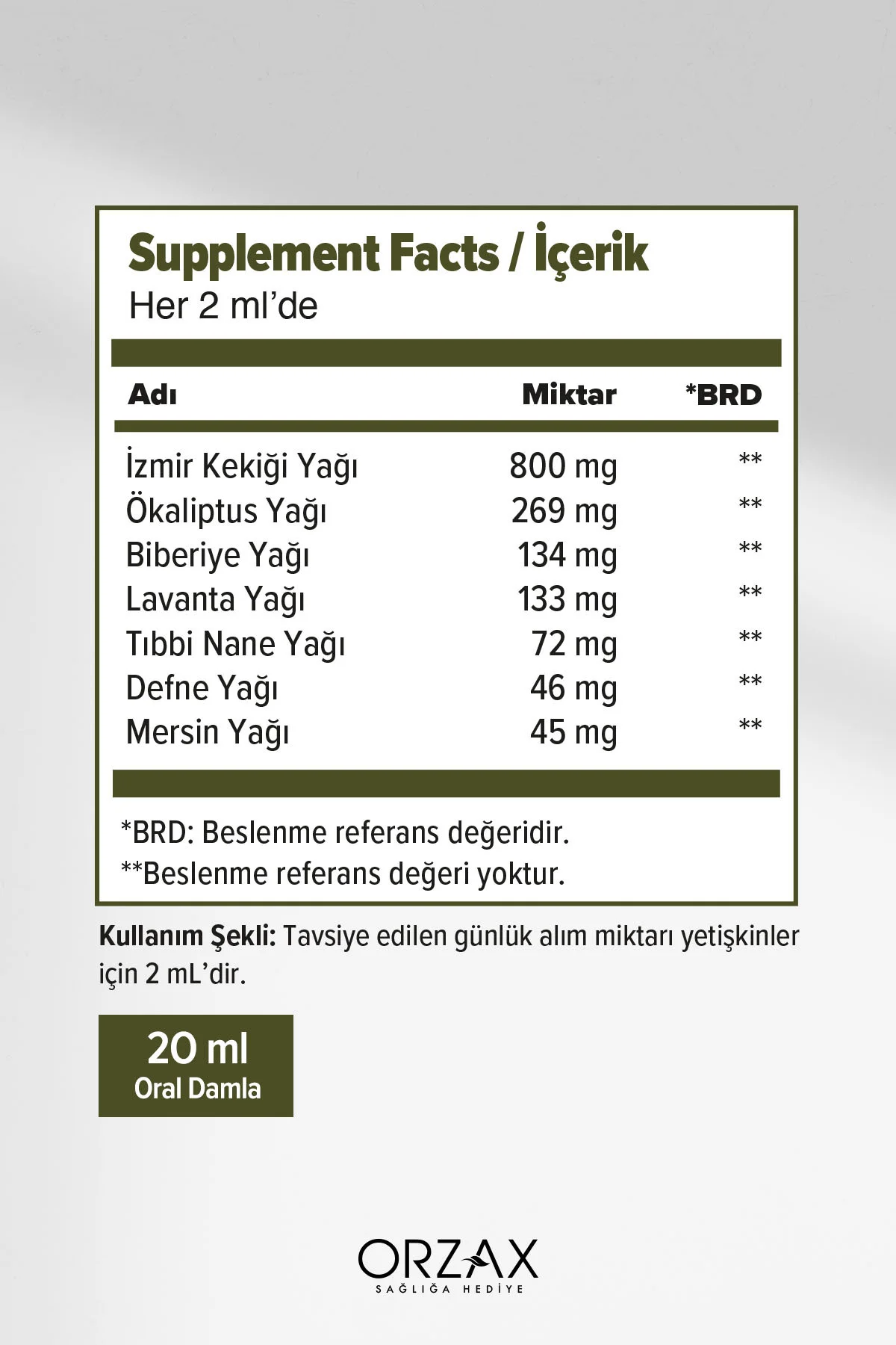 Oregano Oil Damla 20ml