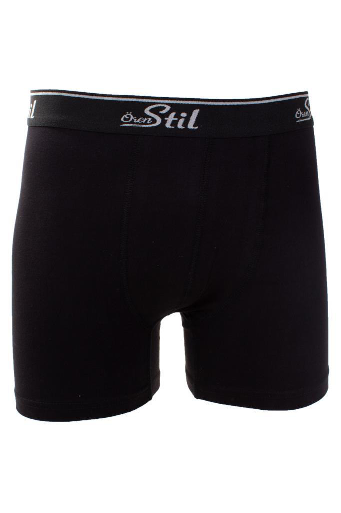 Ören Stil Ören Stil 44-8032 Siyah 3'Lü Paket Erkek Pamuklu Likralı Boxer