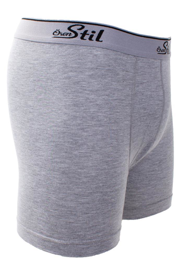 Ören Stil Ören Stil 44-8032 Gri 3'Lü Paket Erkek Pamuklu Likralı Boxer