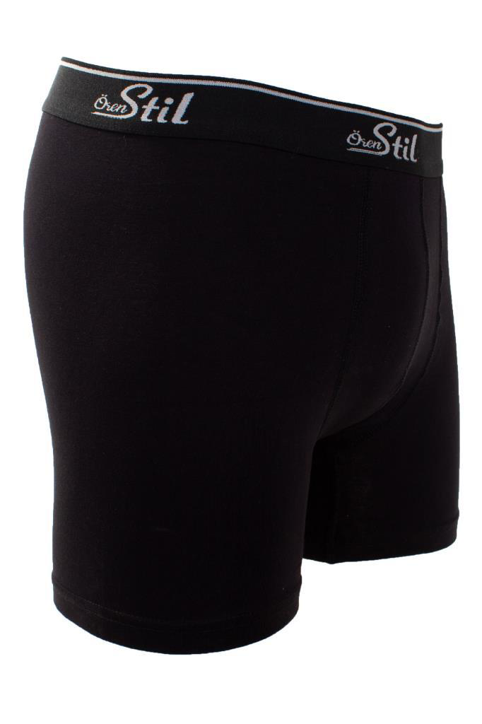 Ören Stil Ören Stil 44-8032 Siyah 3'Lü Paket Erkek Pamuklu Likralı Boxer