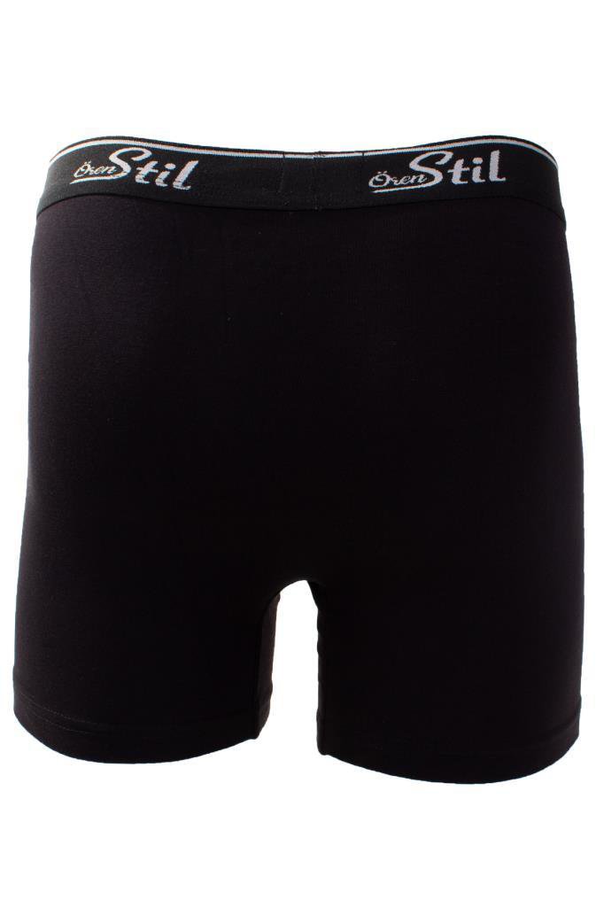 Ören Stil Ören Stil 44-8032 Siyah 3'Lü Paket Erkek Pamuklu Likralı Boxer