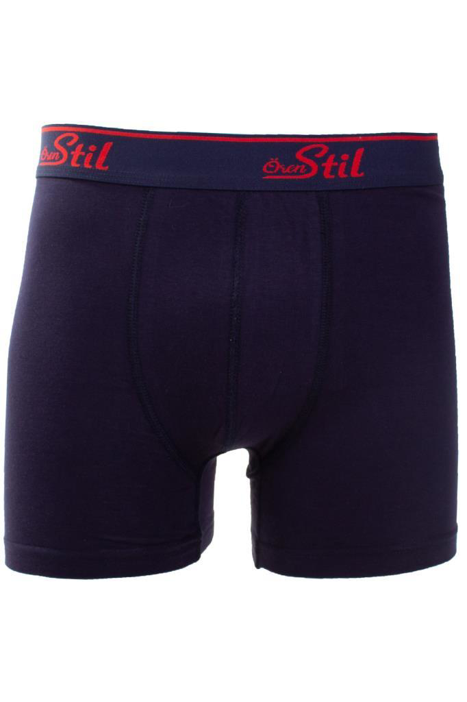 Ören Stil Ören Stil 44-8032 Lacivert 3'Lü Paket Erkek Pamuklu Likralı Boxer