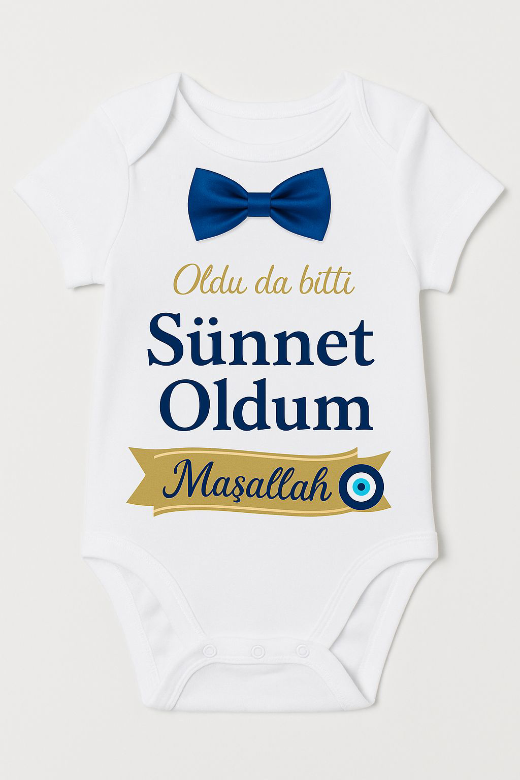 Organik %100 Pamuk Sünnet Oldum Bebek Body Badi Zıbın ZBN484