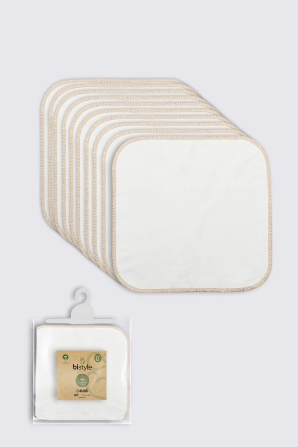 Organik 28x28 10'Lu Penye Mendil 90101 Ekru