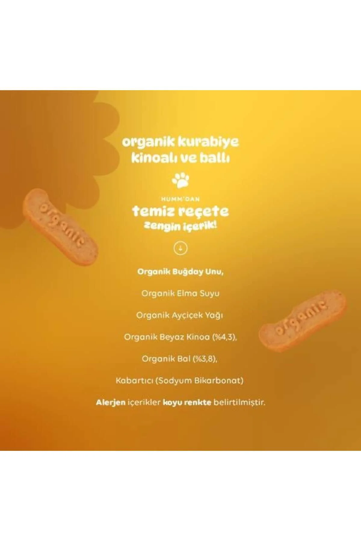 Organik Ballı ve Kinoalı Kurabiye 55 Gr