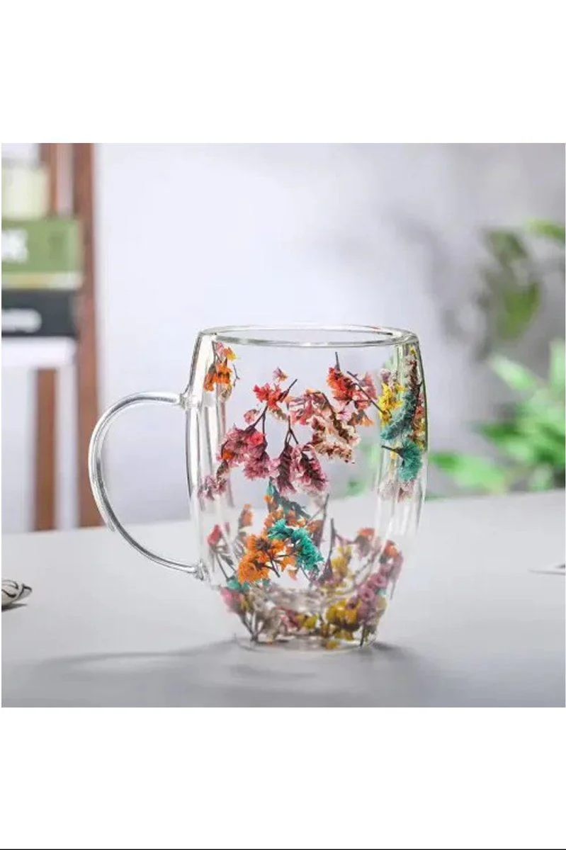 Organik Çiçekli Borosilikat Bardak 350 Ml — Isıya Dayanıklı Şeffaf Cam Bardak Fiyatı, Yorumları ve Özellikleri