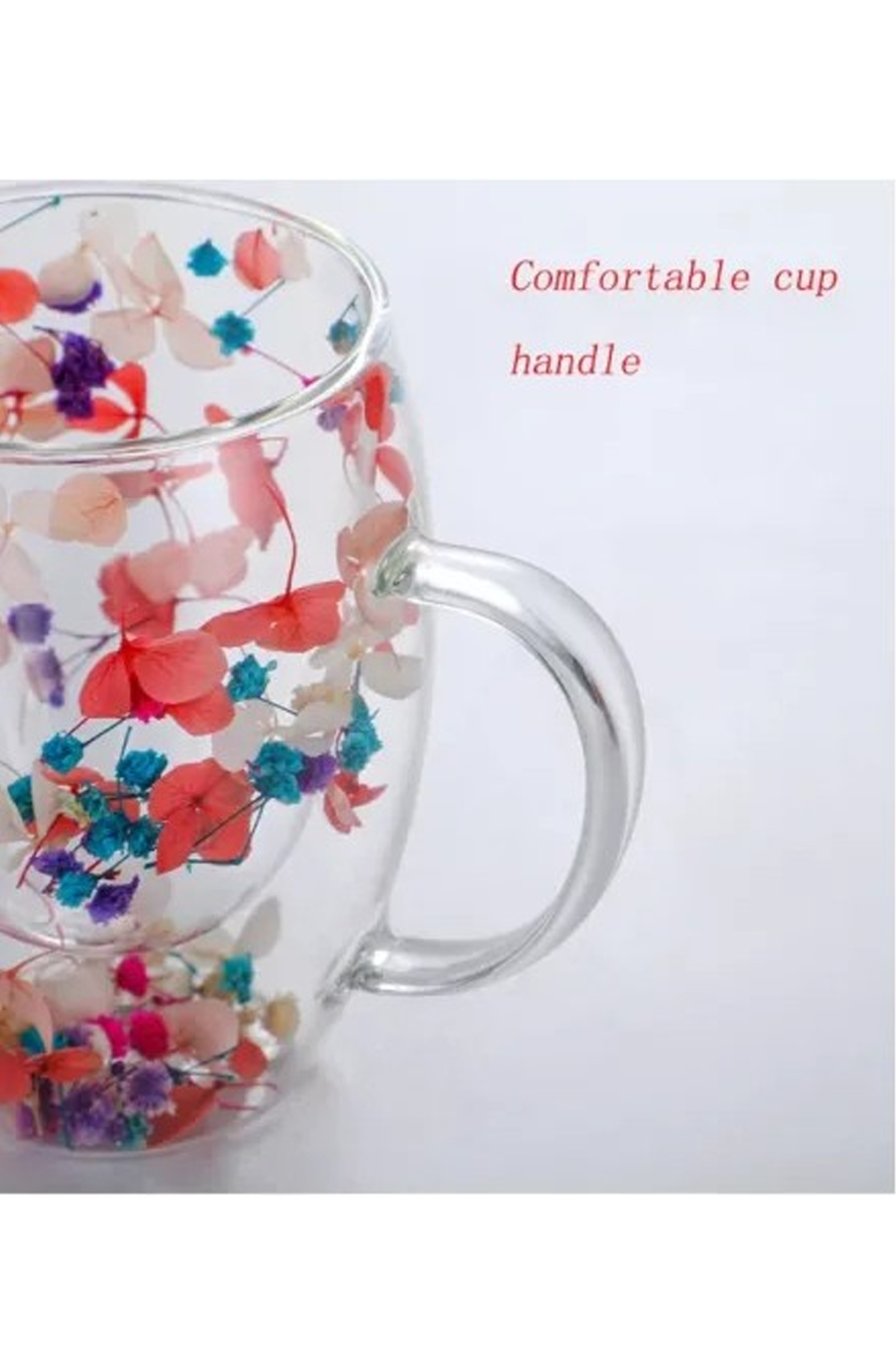 Organik Çiçekli Borosilikat Bardak 350 Ml. BRD-150 BH