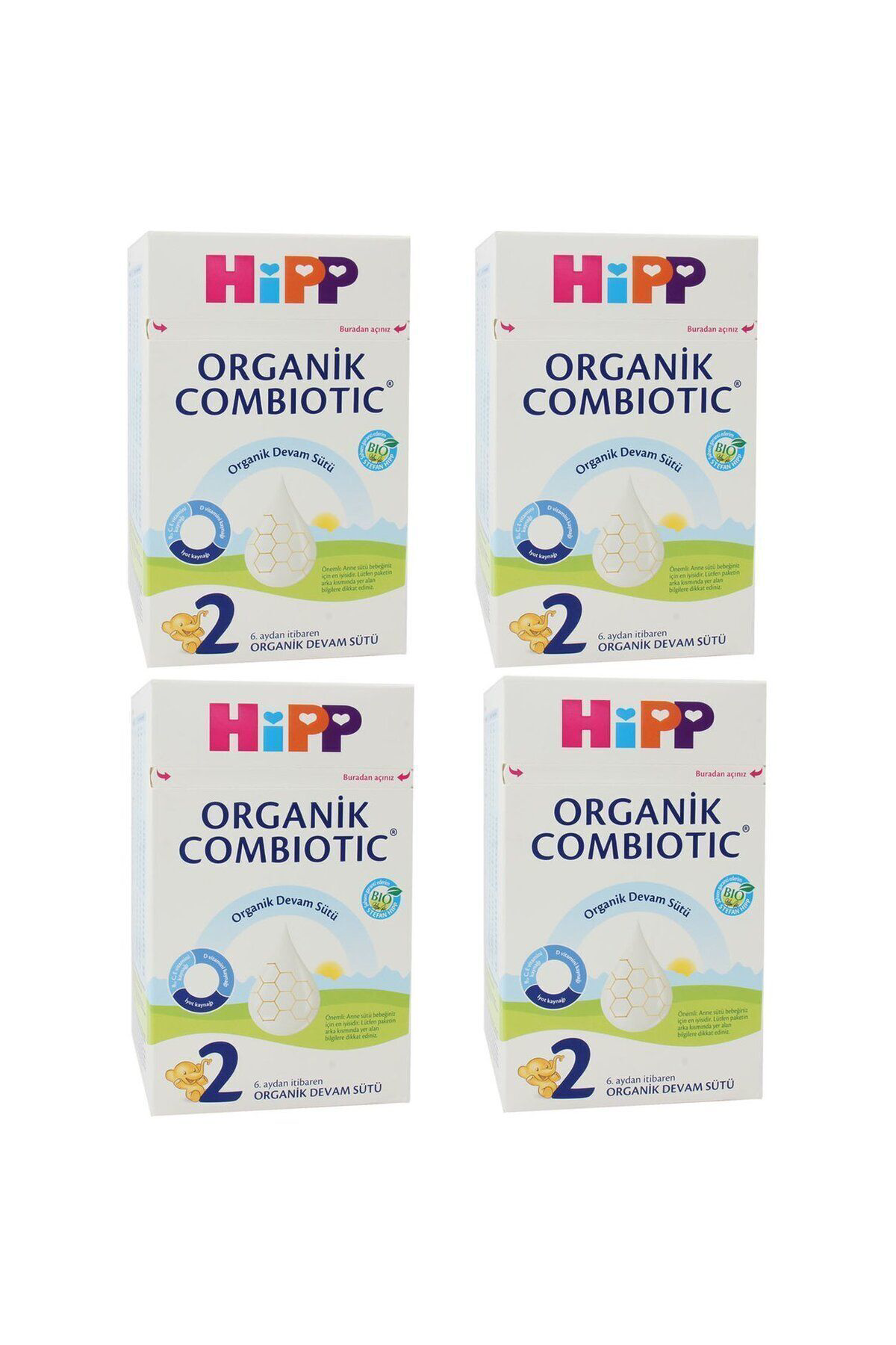 Hipp Organik Combiotic 2 Numara 800 Gr 6-12 Ay 4`Lü Avantaj Paketi (32