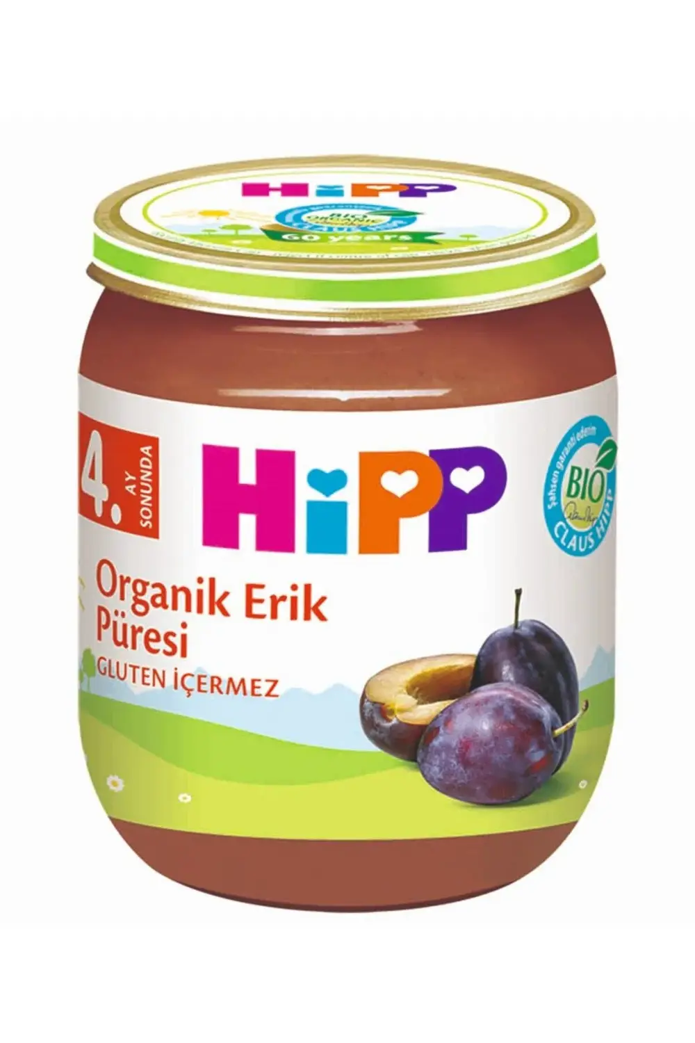 Organik Erikli Kavanoz Maması 125 gr 4 Ay