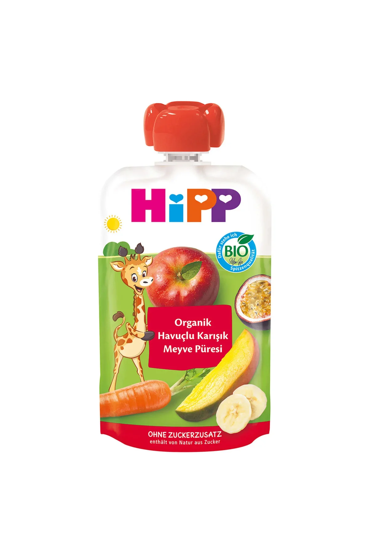 Organik Havuçlu Karışık Meyve Püresi 100 Gr