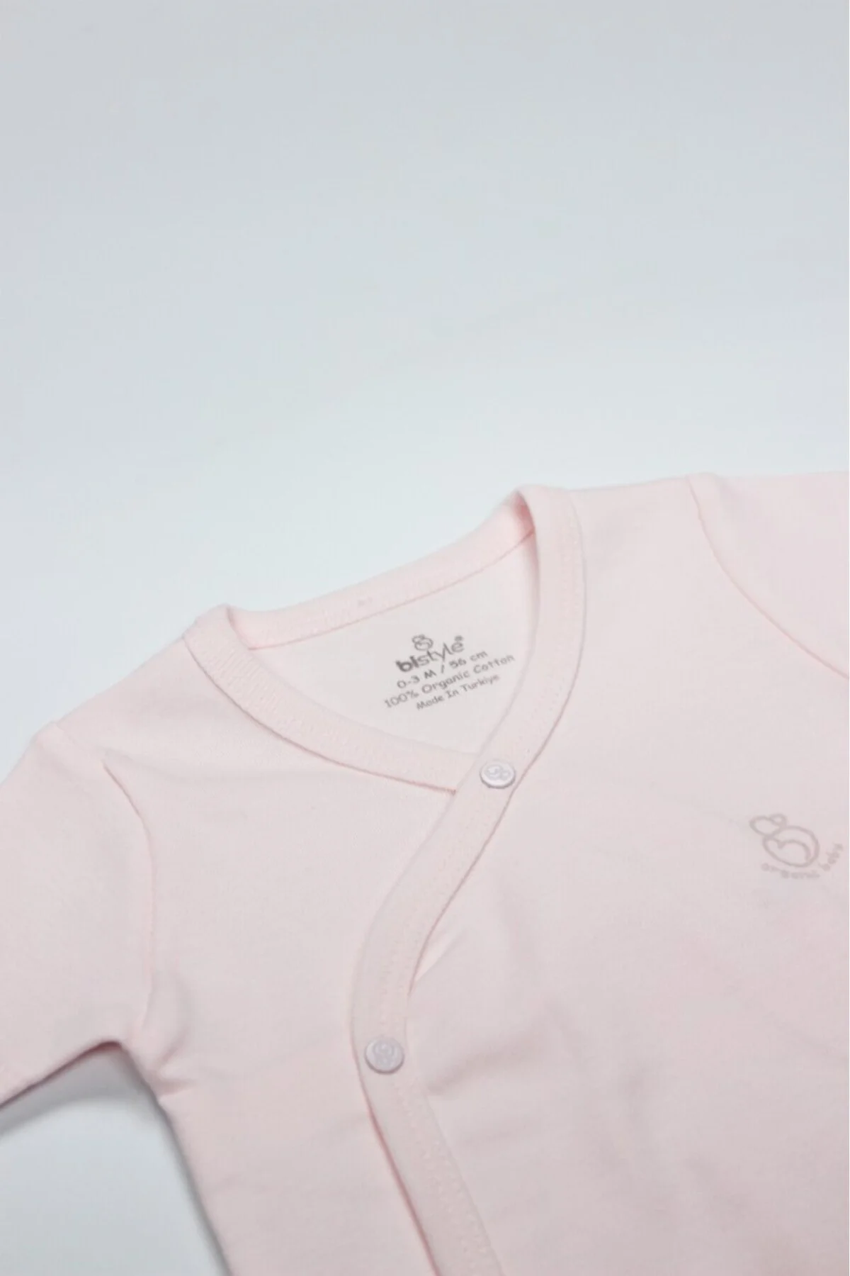 Organik Natural Basic Style Kruvaze Uzun Kol Body BS17102 Pembe