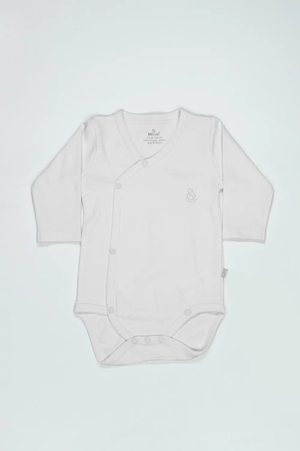 Organik Natural Basic Style Kruvaze Uzun Kol Body BS17102 Beyaz