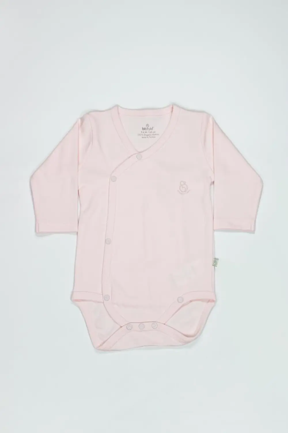 Organik Natural Basic Style Kruvaze Uzun Kol Body BS17102 Pembe