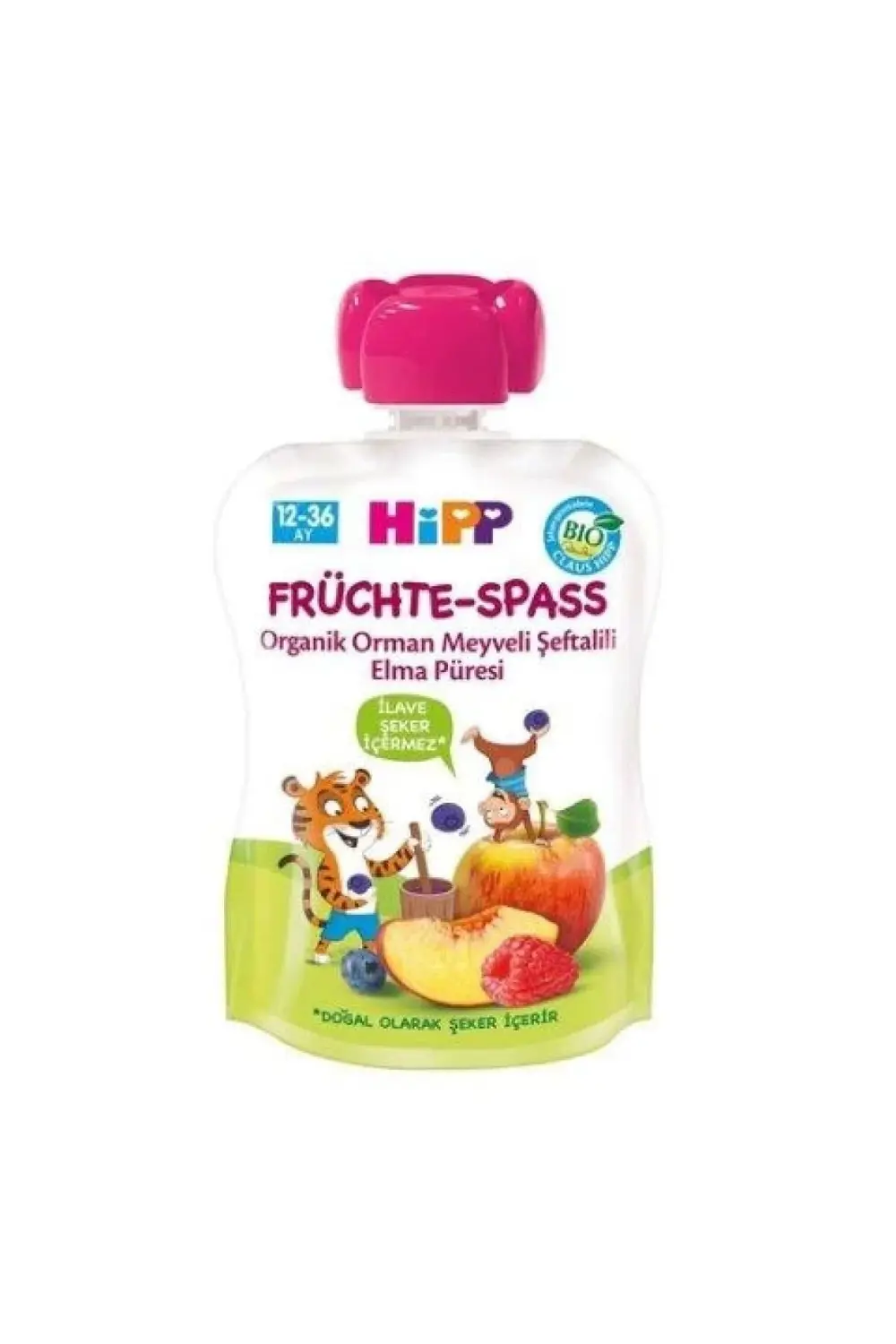 Organik Orman Meyveli Şeftalili Elma Püresi 100gr