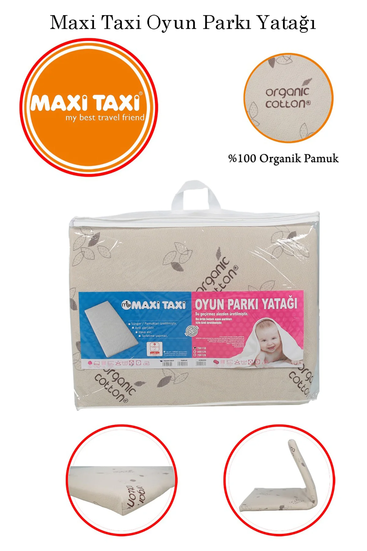 Organik Pamuk Oyun Parkı Yatağı 70x110