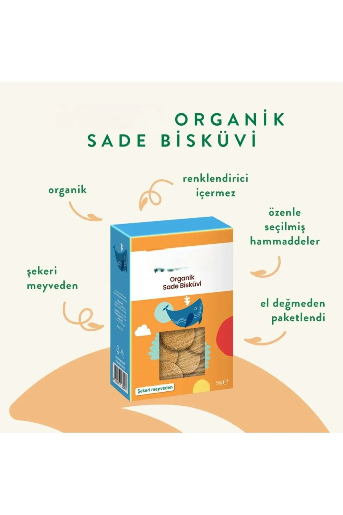 Organik Sade Bisküvi 50gr