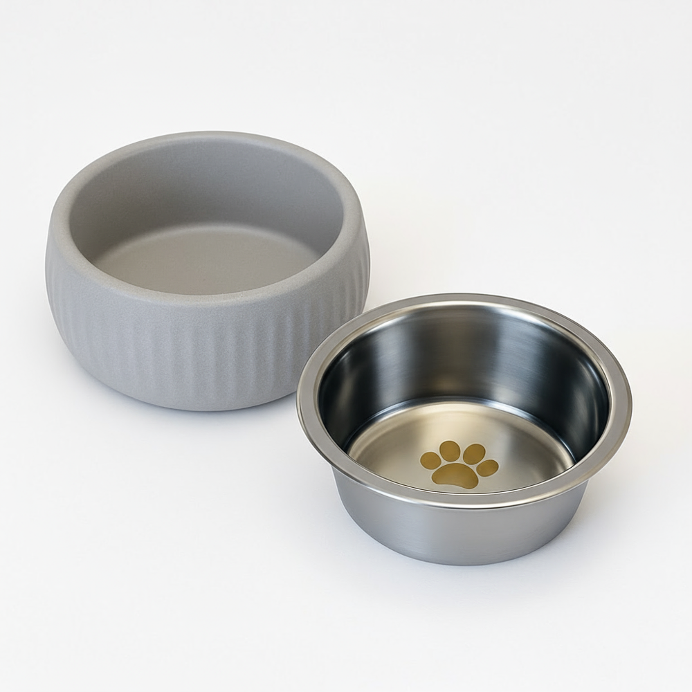 Organik Seramik Mama Kabı Kimyasal İçermez Paslanmaz Çelik İç Ka Organik Seramik Mama Kabı Kimyasal İçermez Paslanmaz Çelik İç Ka