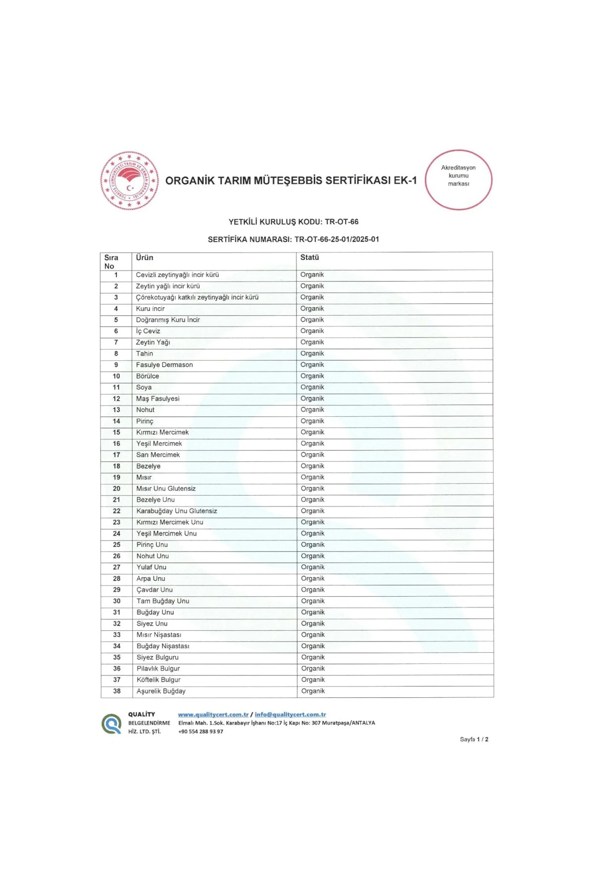 Organik Sertifikalı Kuru Dağ İnciri Standart Boy 500 GR