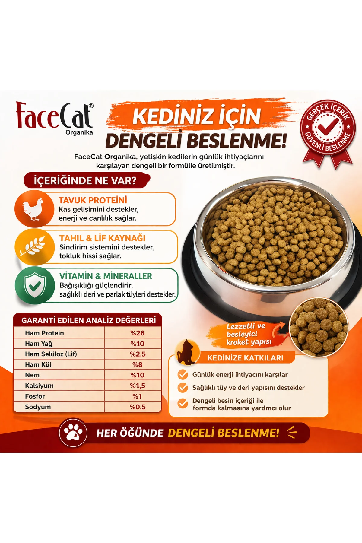 Organika Yetişkin Kedi Maması 15 Kg Tavuklu – Ekonomik Büyük Pake