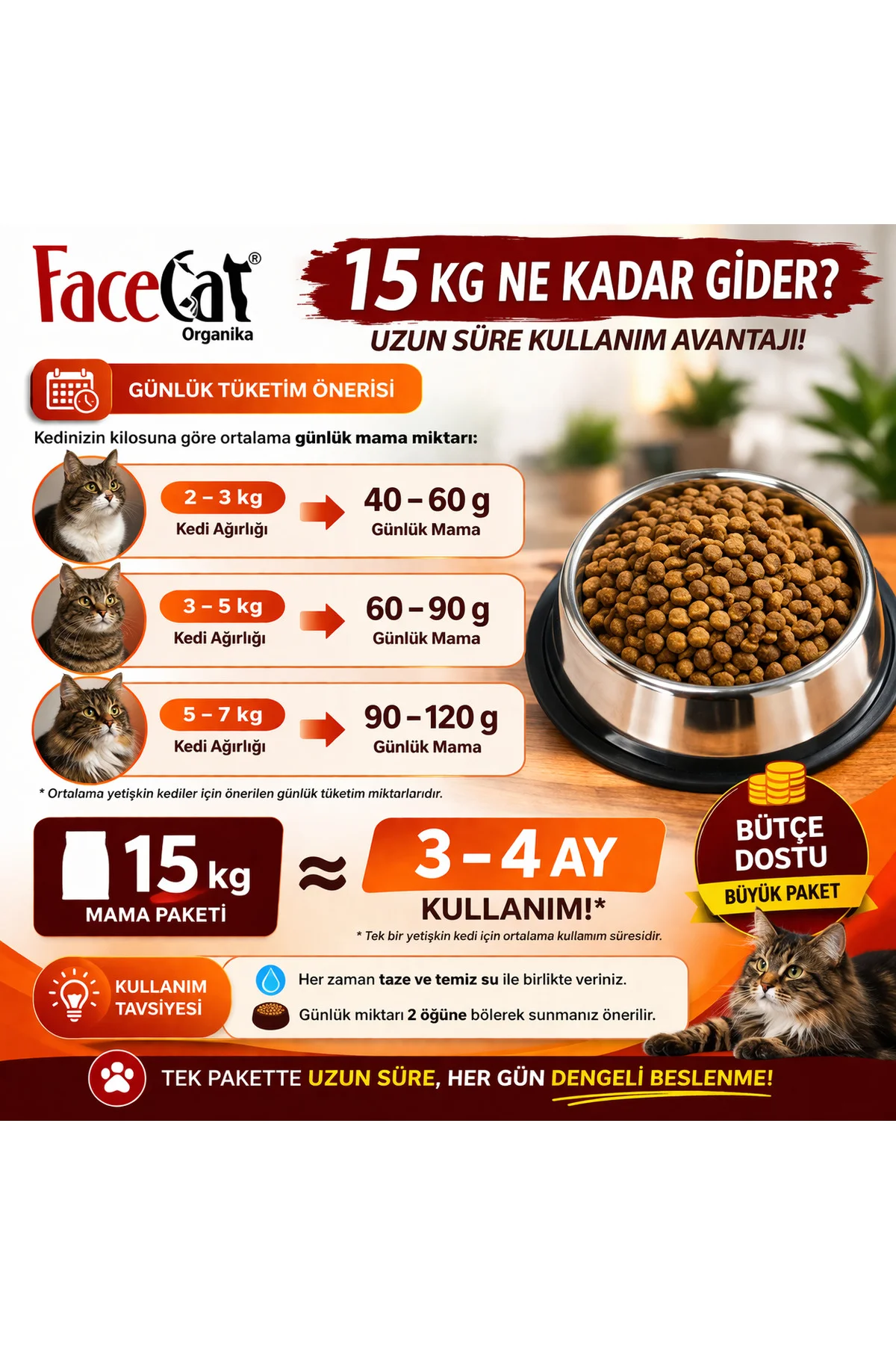 Organika Yetişkin Kedi Maması 15 Kg Tavuklu – Ekonomik Büyük Pake