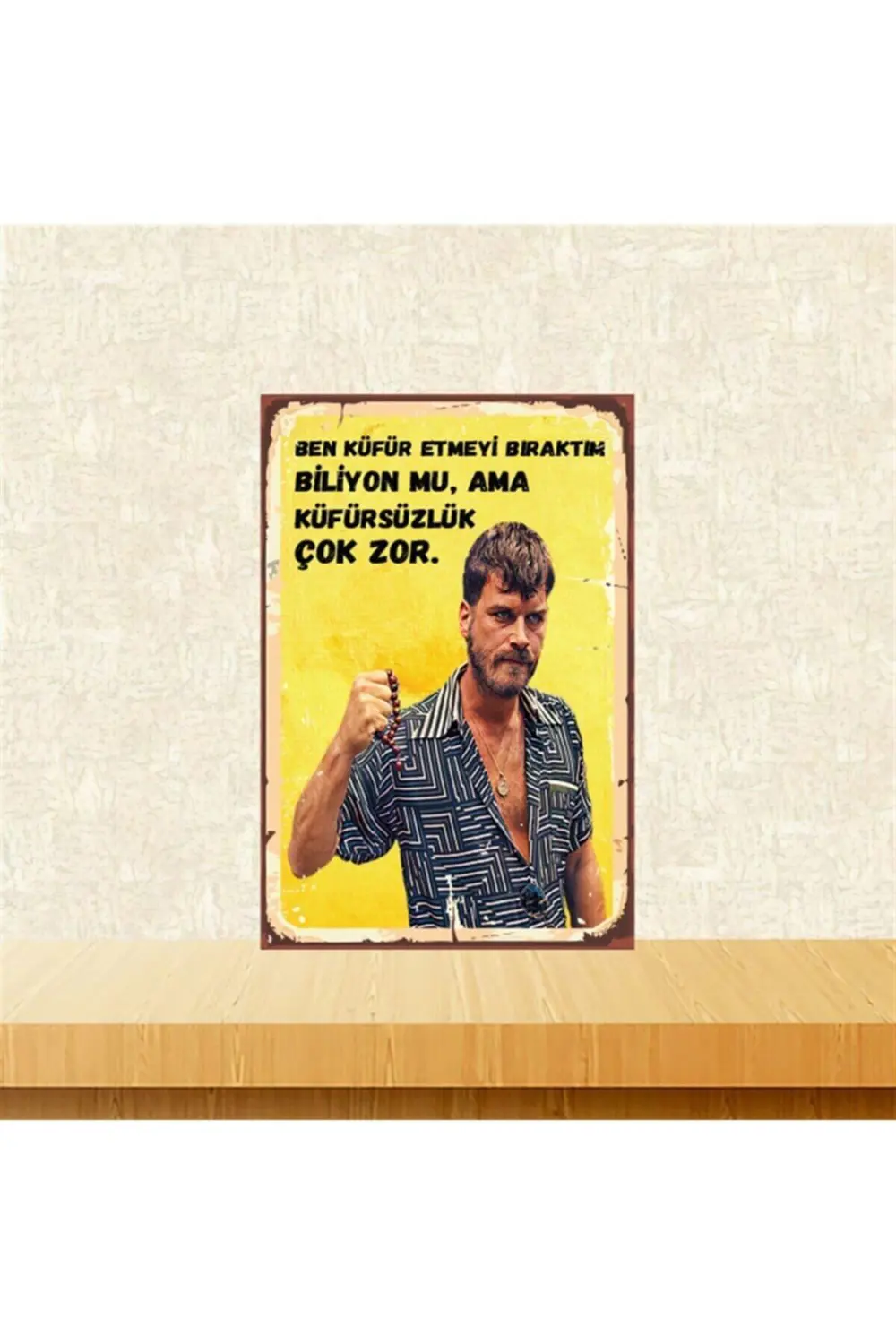 Organize Işler Küfürsüzlük Çok Zor 20-30 Cm Retro Ahşap Poster Tk