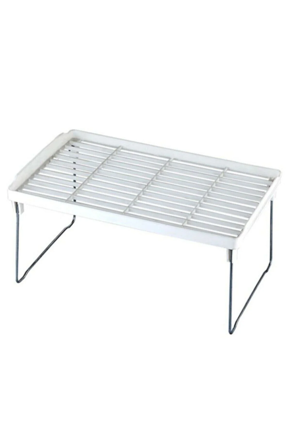 Organizer Beyaz Izgaralı Ayaklı Mega Dolap Içi Raf 8105