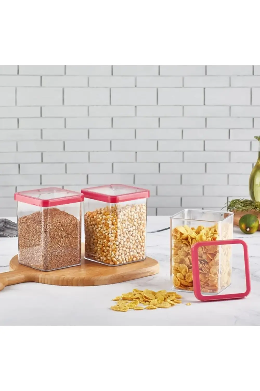 Organizer Gold Sızdırmaz Kapaklı Şeffaf Saklama Kabı 1000ml 3'lü