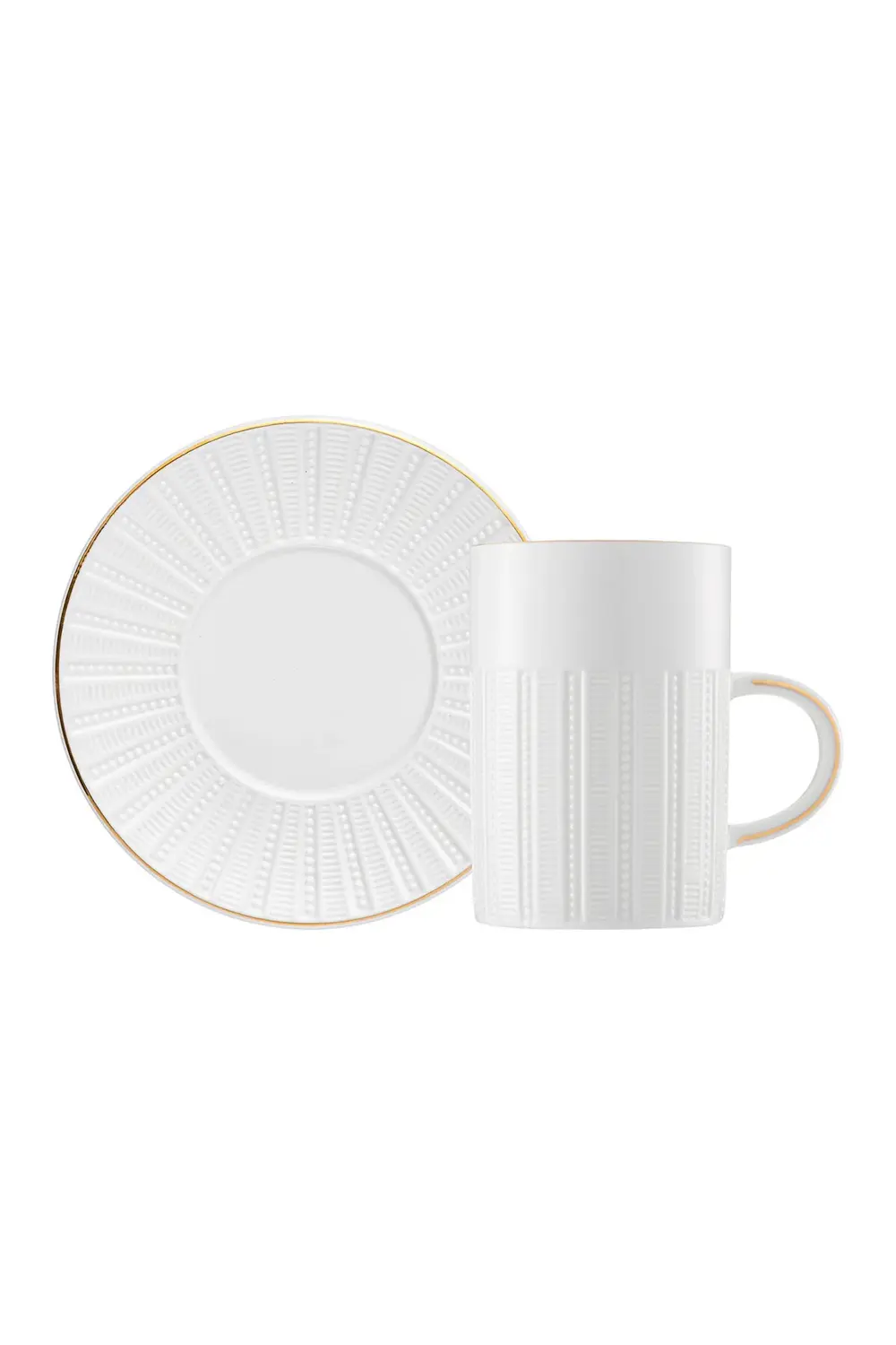 Örgü Desen Double Kahve Fincanı 150 cc Gold