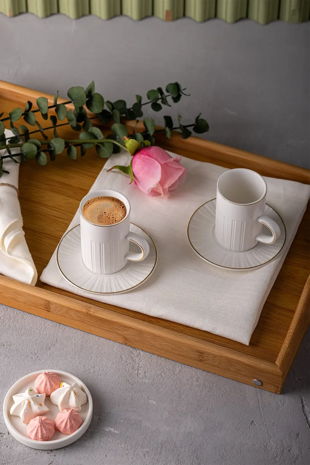 Örgü Desen Double Kahve Fincanı 150 cc Gold