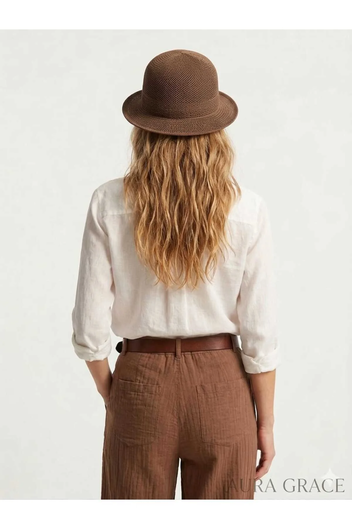 Örgü Hasır Görünümlü Kova Şapka Nefes Alabilen Yazlık Bucket Hafif ve Şık Tasarım Günlük & Tatil Kullanım Trend Stil Sahibi Unisex