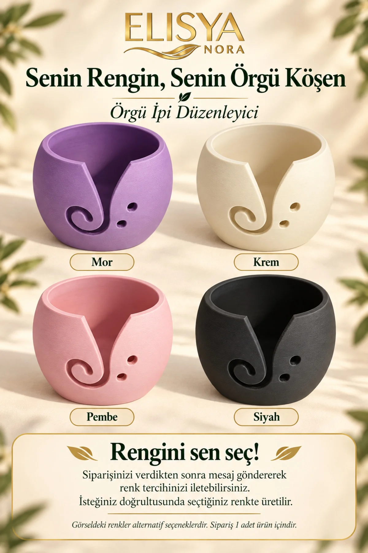 Örgü İpi Düzenleyici Yumak Tutucu Örgü Kasesi 12 cm - Görsel 4