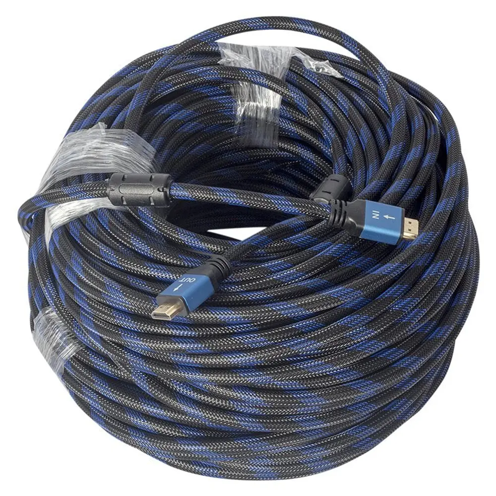 Örgülü Çipsetli + Çift Filtreli 40 Metre HDMI Kablo