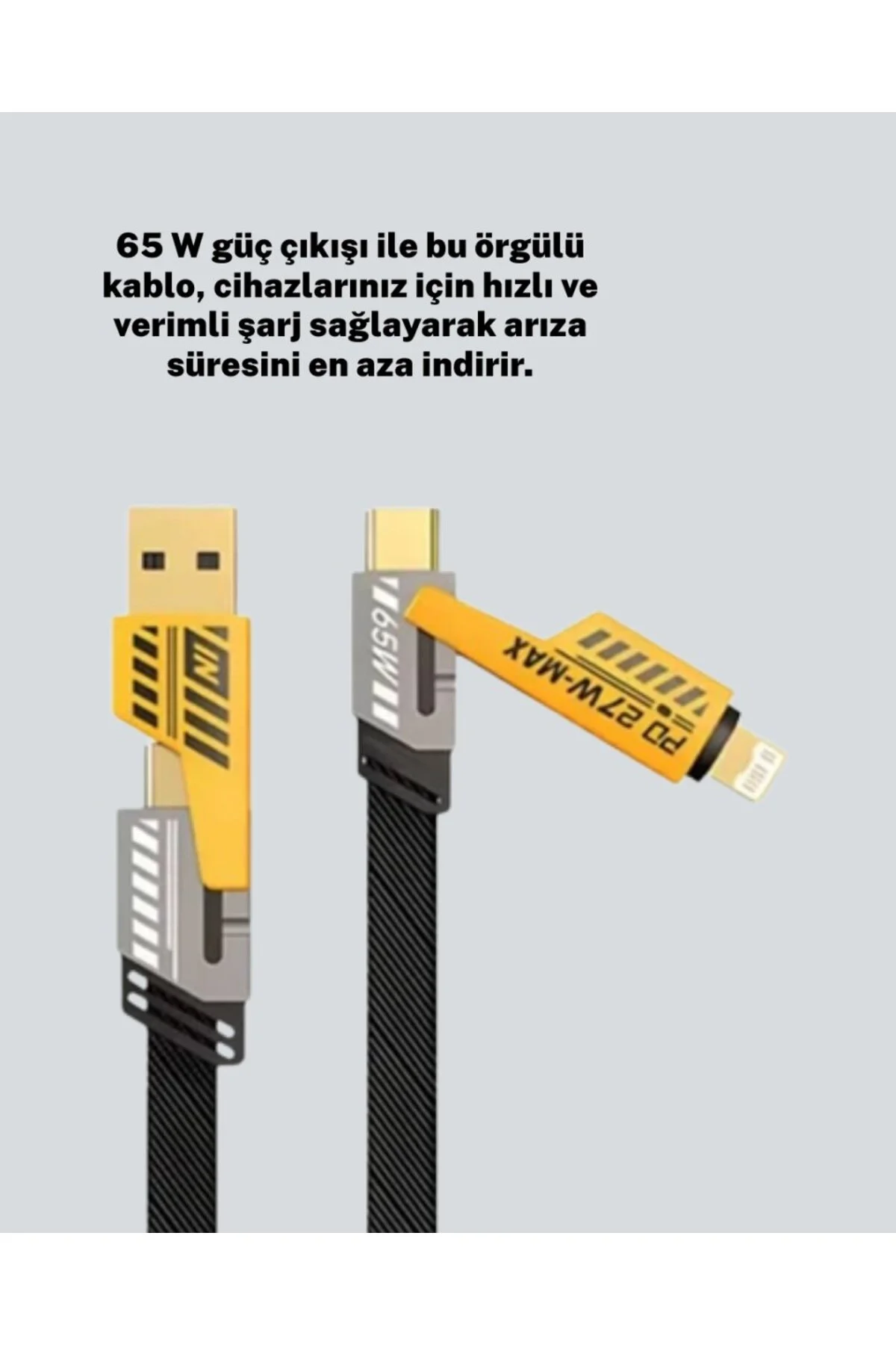 Örgülü Tasarım 4’ü 1 Arada USB-C Lightning Hızlı Şarj Kablosu Fiyatı, Yorumları ve Özellikleri