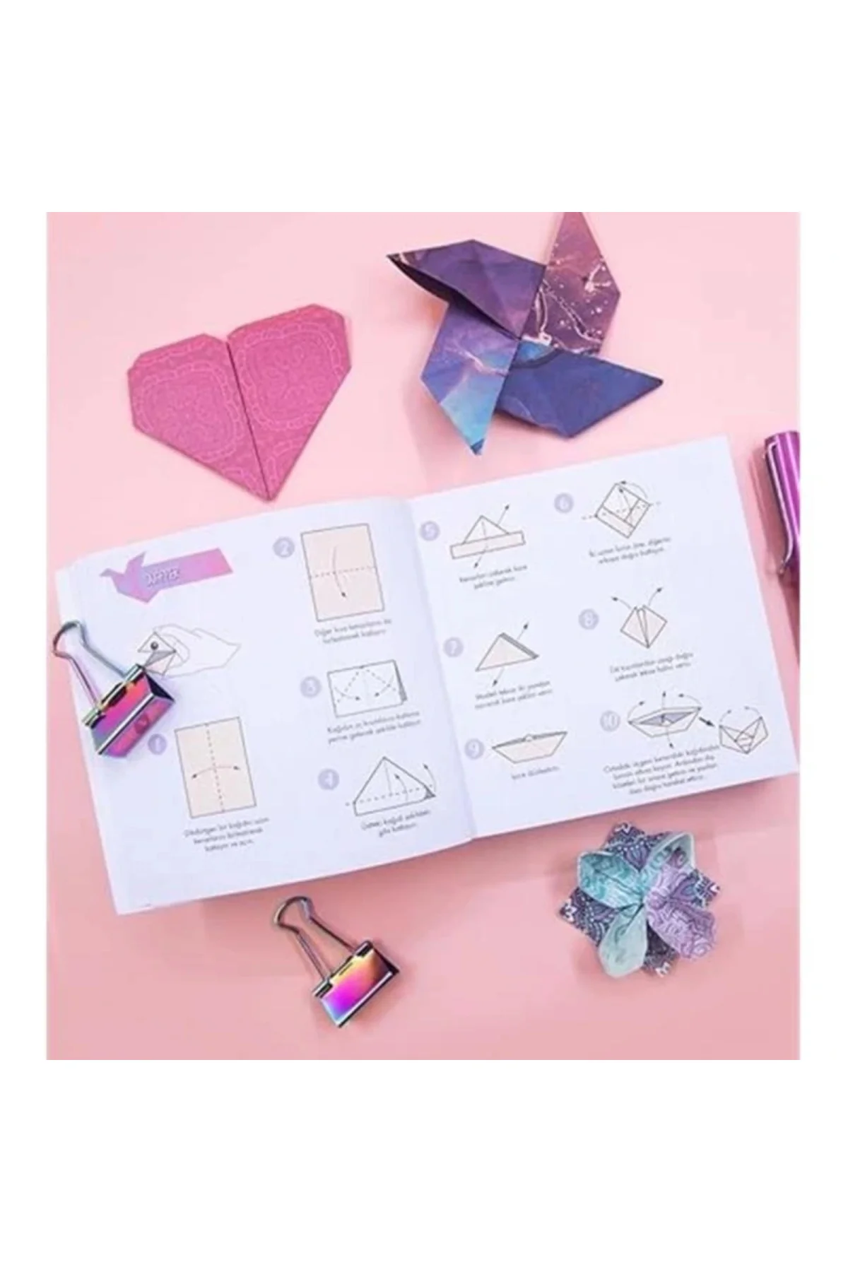 Origami 246 Kağıt Katlama Sanatı Mermer/Çiçek