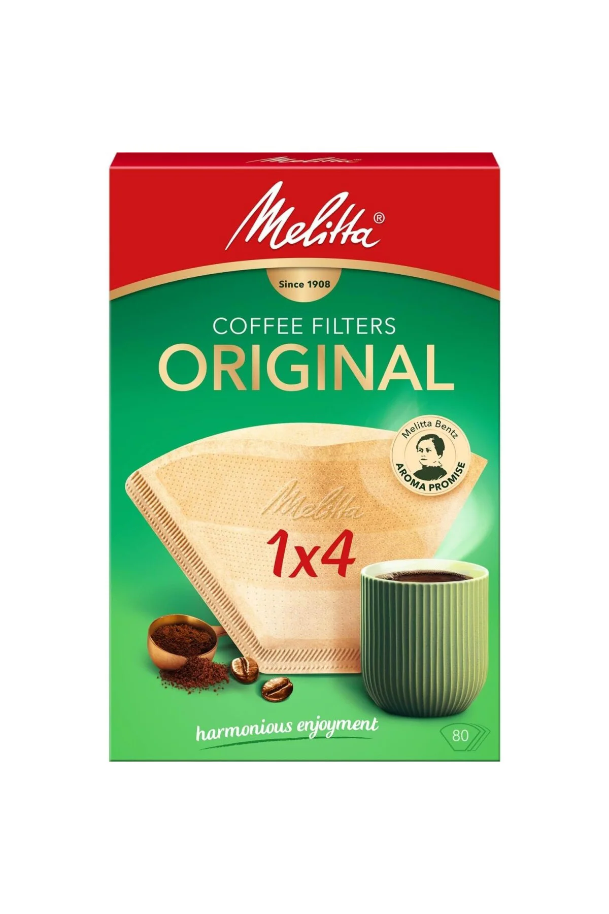 Original Kahverengi Kahve Filtre Kağıdı 1x4 Numara 80'li Paket