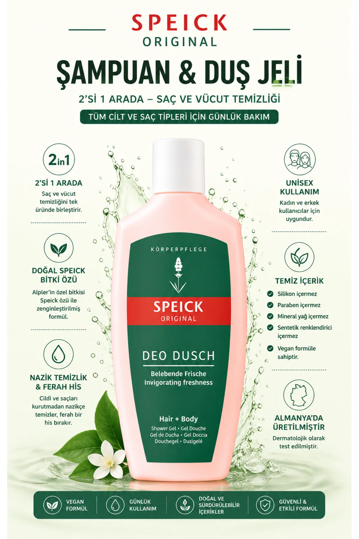 Original Şampuan ve Duş Jeli 250 ml | 2'si 1 Arada Saç ve Vücut T Original Şampuan ve Duş Jeli 250 ml | 2'si 1 Arada Saç ve Vücut T