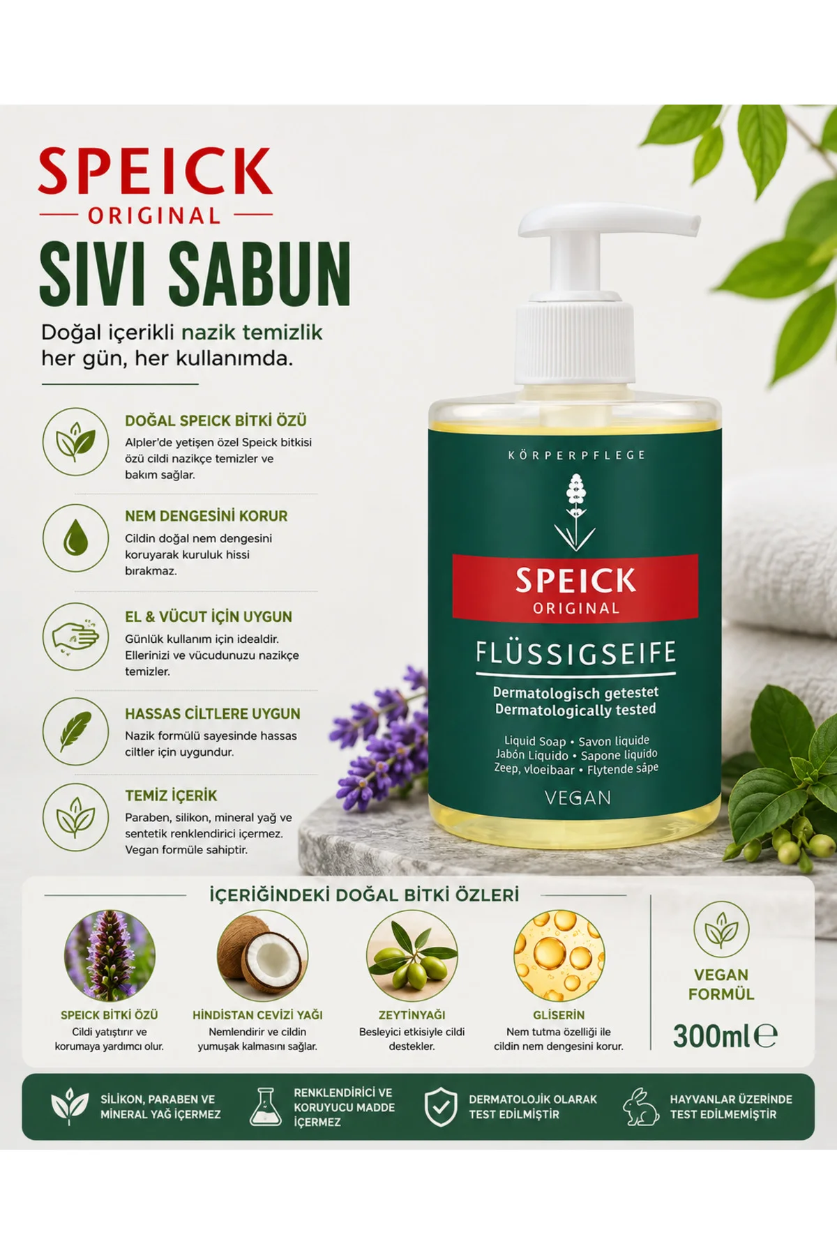Original Sıvı Sabun 300 ml | Doğal İçerik, Vegan, Hassas Ciltler 