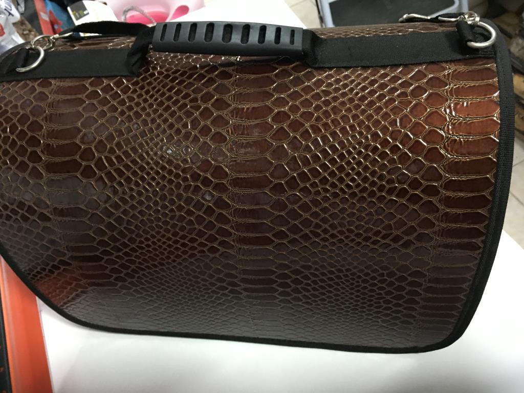 Orijin  Kedi Köpek Deri Flybag Taşıma Çantası Kahverengi 42X26x25 